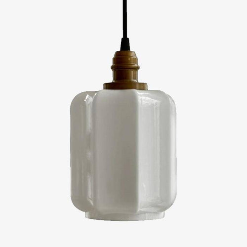 Suspension design en verre blanc style vintage Samy - vue 2 sur 5