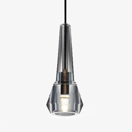 Suspension design en verre conique fumé cristal à LED Luxury