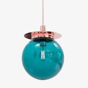 Suspension design en verre et base dorée Modern - vue 2 sur 11