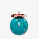 Suspension design en verre et base dorée Modern