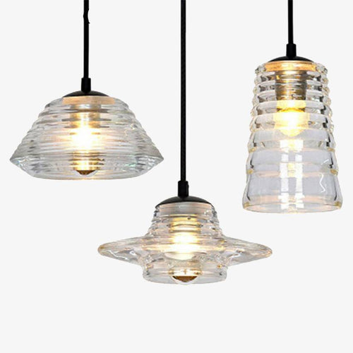 Suspension design en verre fumé à LED Industrial - vue 2 sur 7