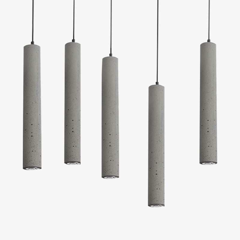 Lámpara de suspensión design LED alargado en cemento gris