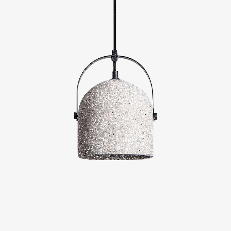 pendant light LED design rounded cement terrazzo style