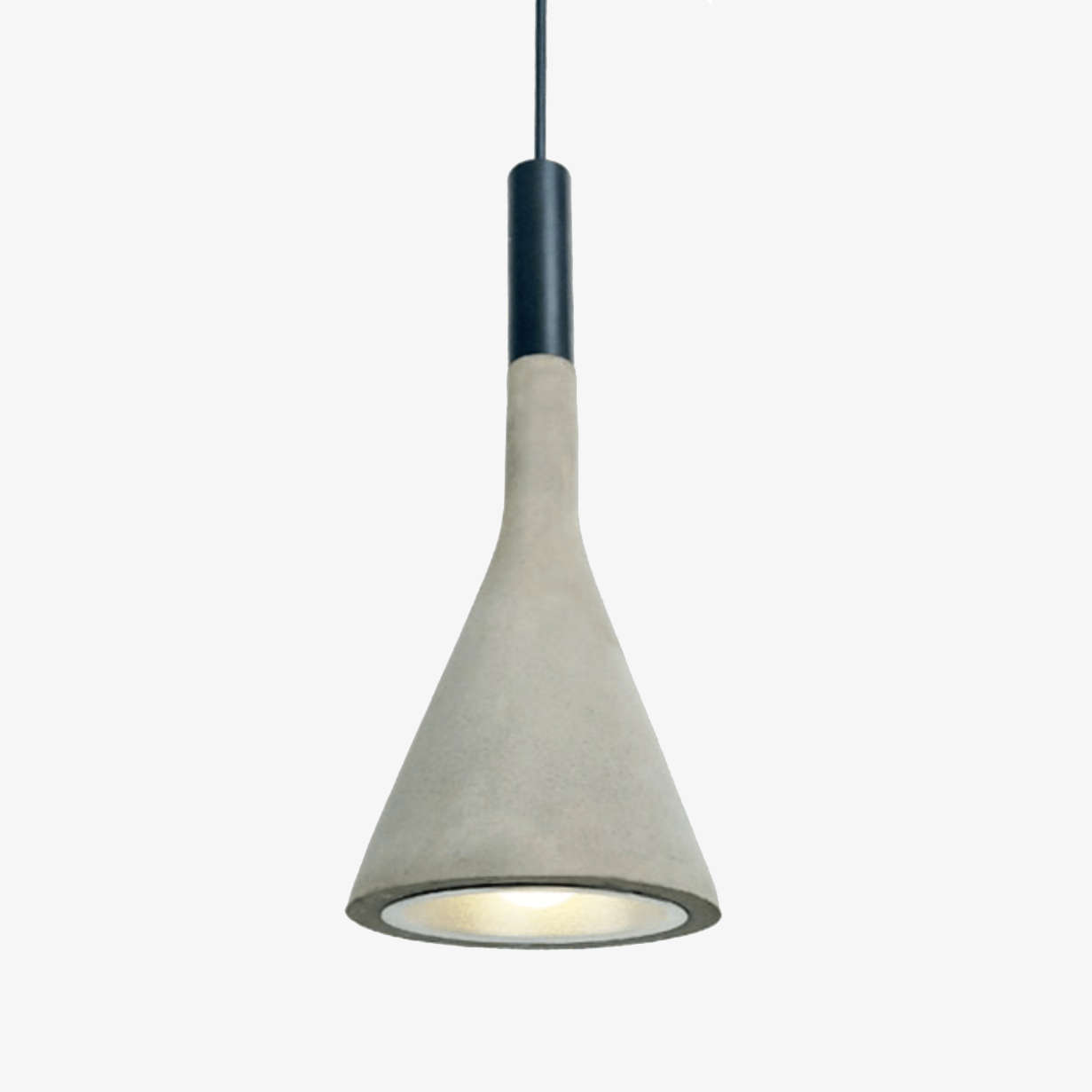 Suspension design LED avec abat-jour conique en ciment