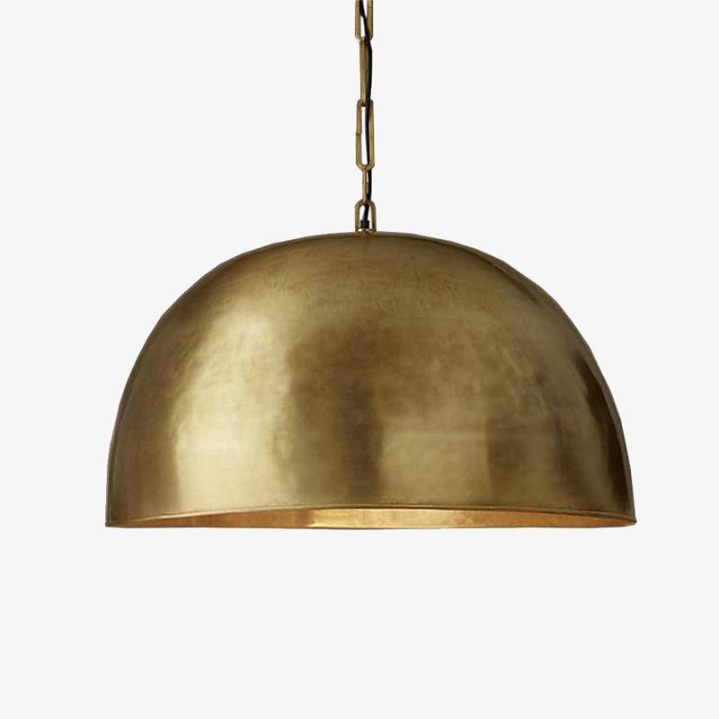 pendant light LED design with lampshade in gold metal Mushroom style