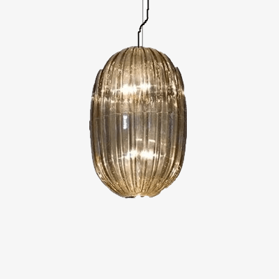 Suspension design LED avec abat-jour en verre coloré