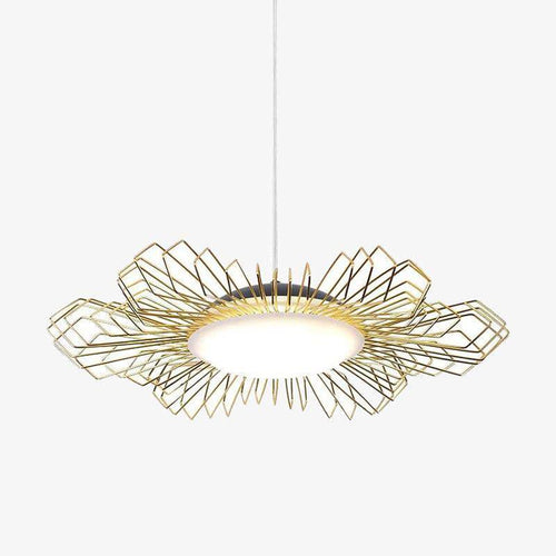 Suspension design LED avec abat-jour et anneaux métal Luxury