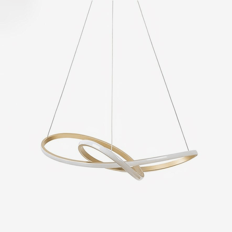 Suspension design LED avec anneau doré entrelacé Creative