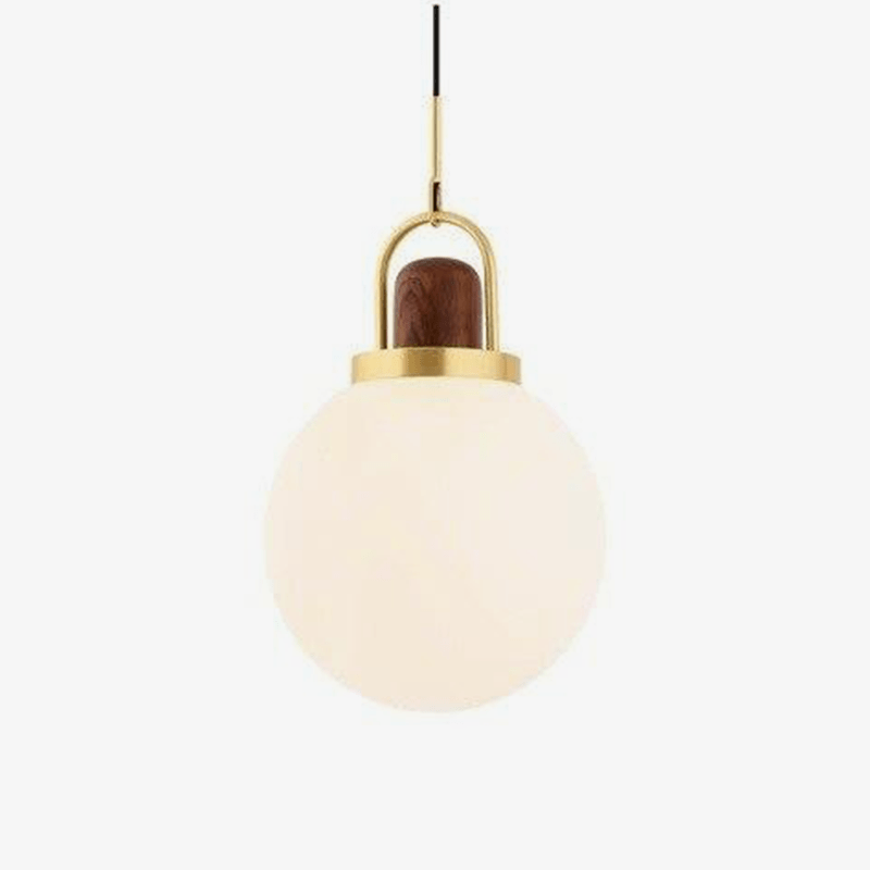 Suspension design LED avec boule en verre et métal doré