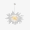 Suspension design LED avec fleur en tissu