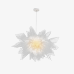 Suspension design LED avec fleur en tissu