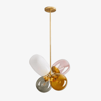 Suspension design LED boules en verre fumées colorées