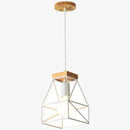Suspension design LED cage blanche en métal