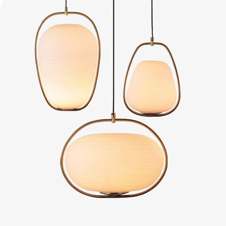 pendant light gold LED design rounded glass hang style