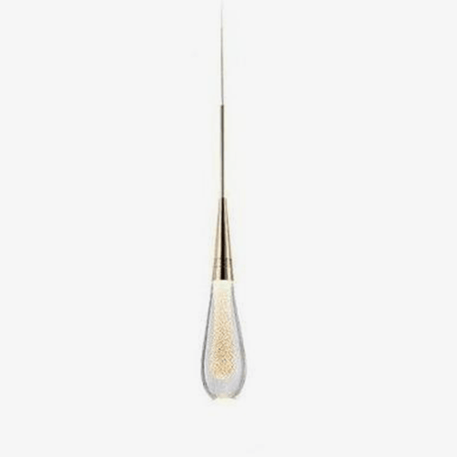 Suspension design LED dorée en verre cristal Luxury - vue 2 sur 6