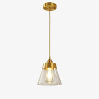 Suspension design LED dorée et abat-jour en verre luxury