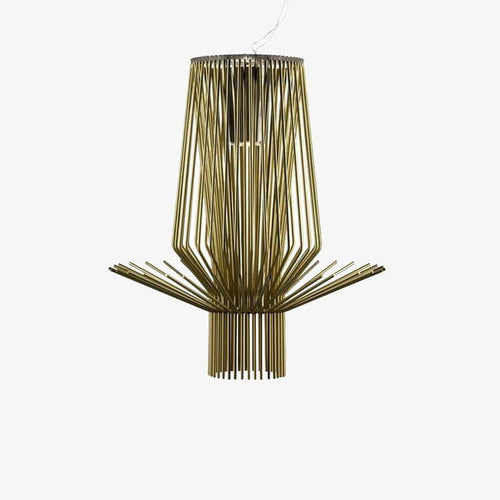 Suspension design LED en cage métal style industriel - vue 2 sur 8