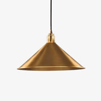 Suspension design LED en forme de cône doré Retro