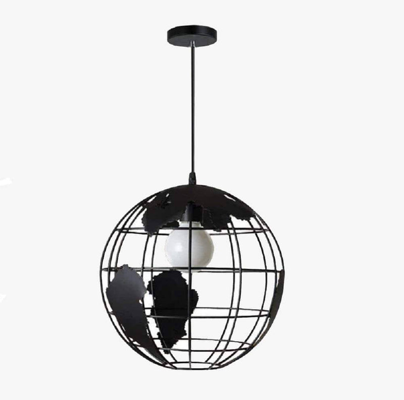 pendant light LED design in the shape of an industrial globe Terra style