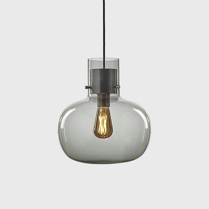 pendant light LED glass design with lampshade colored