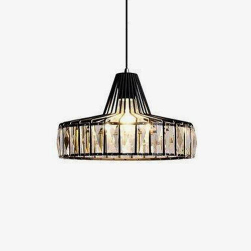 Suspension design LED en verre crystal avec formes géométriques style Hang