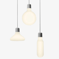 Suspension design LED en verre et support gris