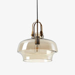 Suspension design LED en verre fumé arrondi style Hang