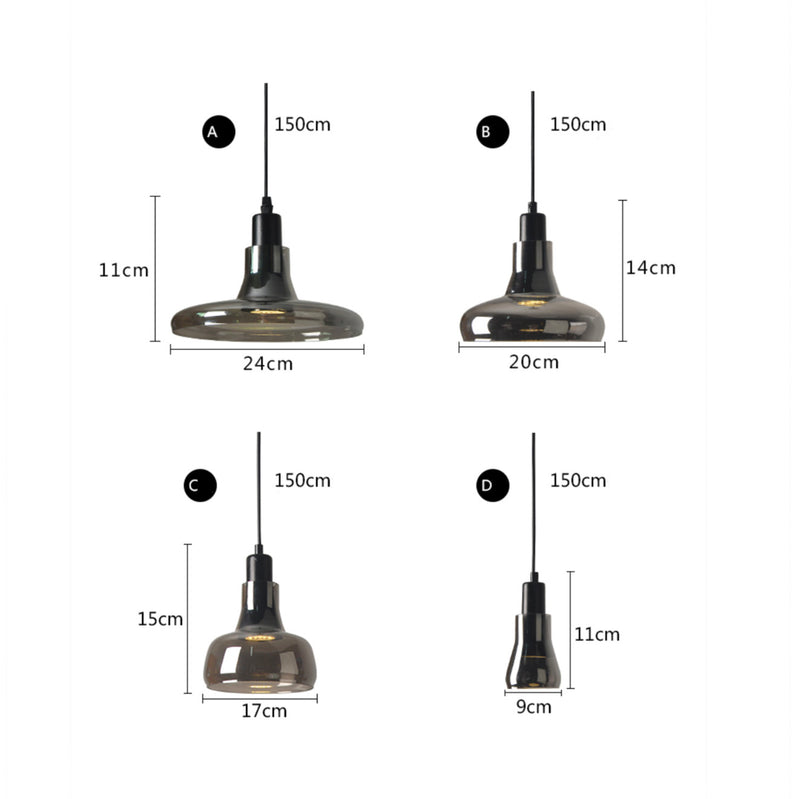 Suspension design LED en verre trempé de plusieurs formes Lofty