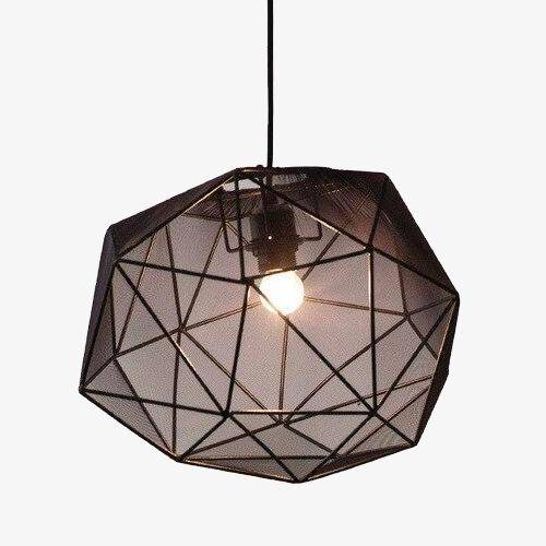 Suspension design LED géométrique en verre Diamant