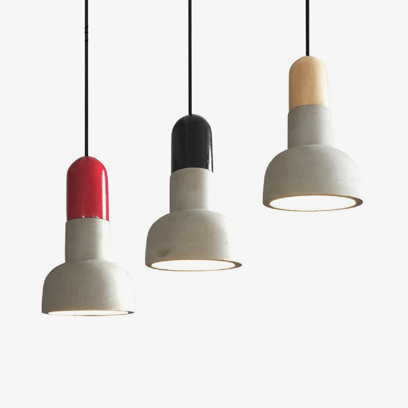 pendant light cement style design and Nordic colored base
