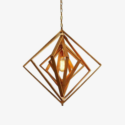 Suspension en bambou LED avec plusieurs losanges