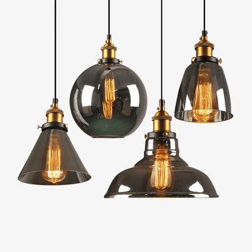 pendant light in smoked glass Vintage