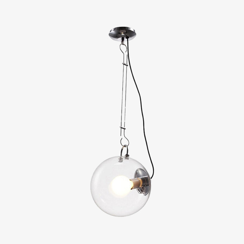 pendant light industrial silver with glass globe Irantzu