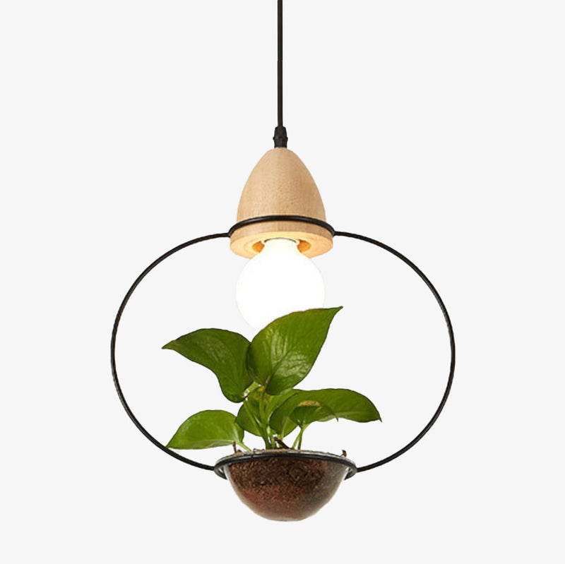 Lámpara de suspensión LED art decó con plantas Mira