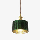 Suspension LED biforme vert et doré Dena