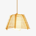 Suspension LED cage conique en bois