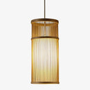 Suspension LED cage cylindrique en bambou Handicraft
