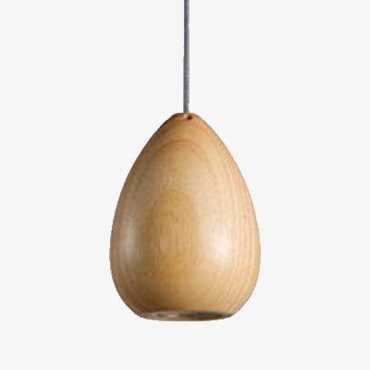Suspension LED design boule en bois vintage