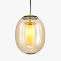 Suspension LED design bulle en verre colorée fumée