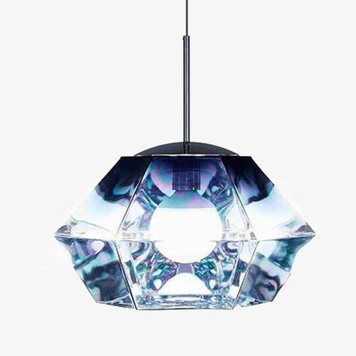 Suspension LED design géométrique en verre Diamond - vue 2 sur 10
