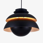 Suspension LED design noire vintage en alumnium