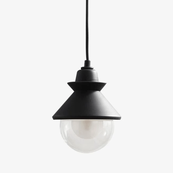 Lámpara de suspensión LED design triángulo metálico y bola de cristal
