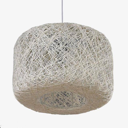 Suspension LED en bambou arrondi coloré Caneword