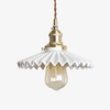 Suspension LED métal doré et épouvantail blanc