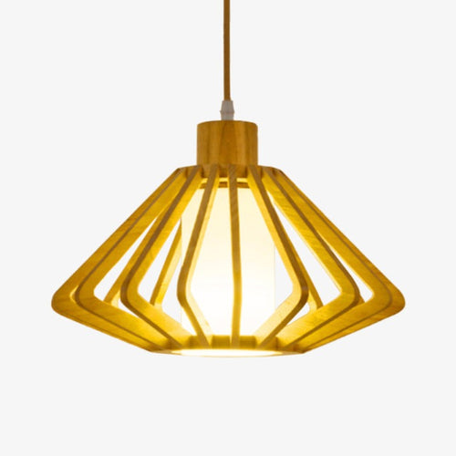 Suspension moderne avec abat-jour en bois Alfa