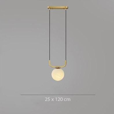 pendant light modern with glass globe and golden pipe Katneep
