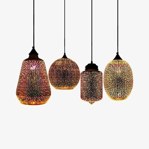 Suspension moderne en verre multicolore 3D Kaili