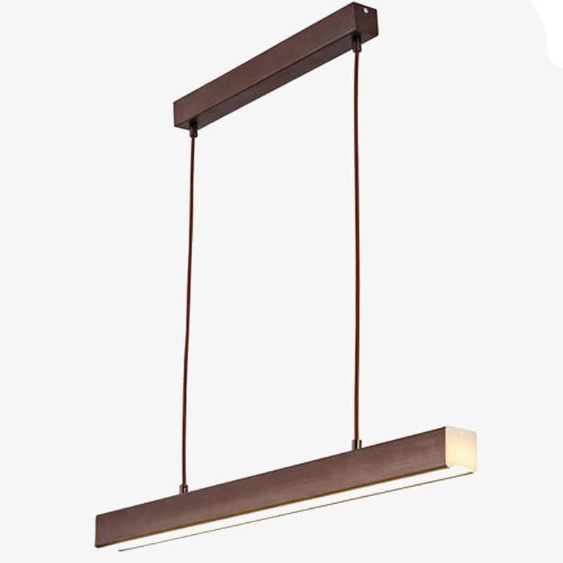 Suspension moderne LED allongé imitation bois