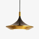 Suspension moderne LED avec abat-jour triangulaire arrondi doré