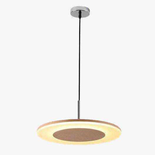 pendant light modern LED with wooden disc Hang style